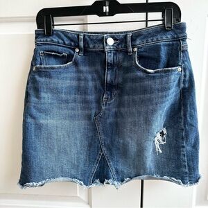 LOFT Outlet Distressed Blue Denim Mini Skirt